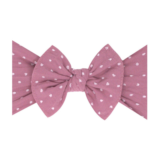 Baby Bling Bows - PATTERNED SHABBY KNOT: mauve dot