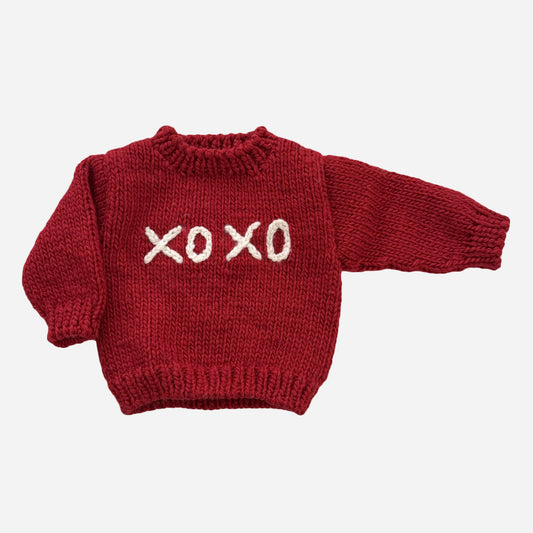 The Blueberry Hill - XOXO Sweater, Red | Baby & Kid Love Valentine's Sweater