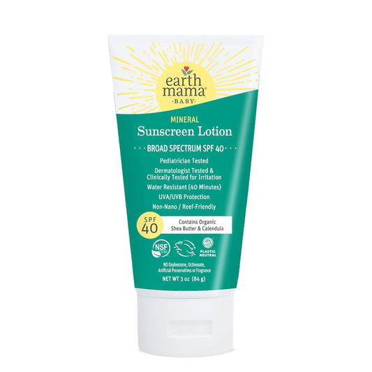 Earth Mama Organics - Baby Mineral Sunscreen Lotion - SPF 40