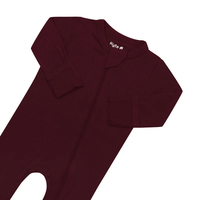 Kyte Baby -  Zippered Footie in Burgundy