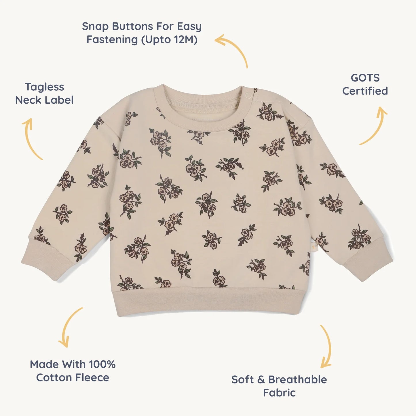 Makemake Organics - Organic Fleece Sweatshirt - Posy