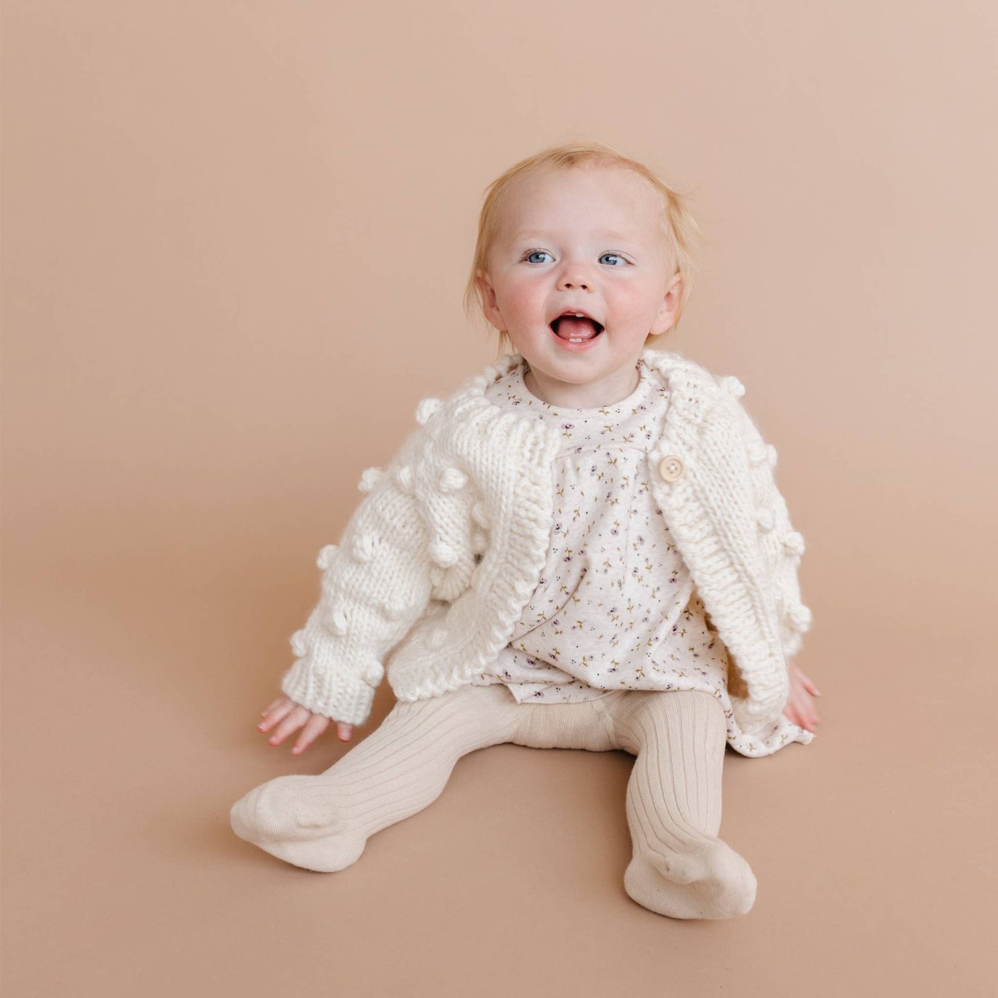 The Blueberry Hill - Popcorn Cardigan, Cream | Baby Sweater | Kids Clothing