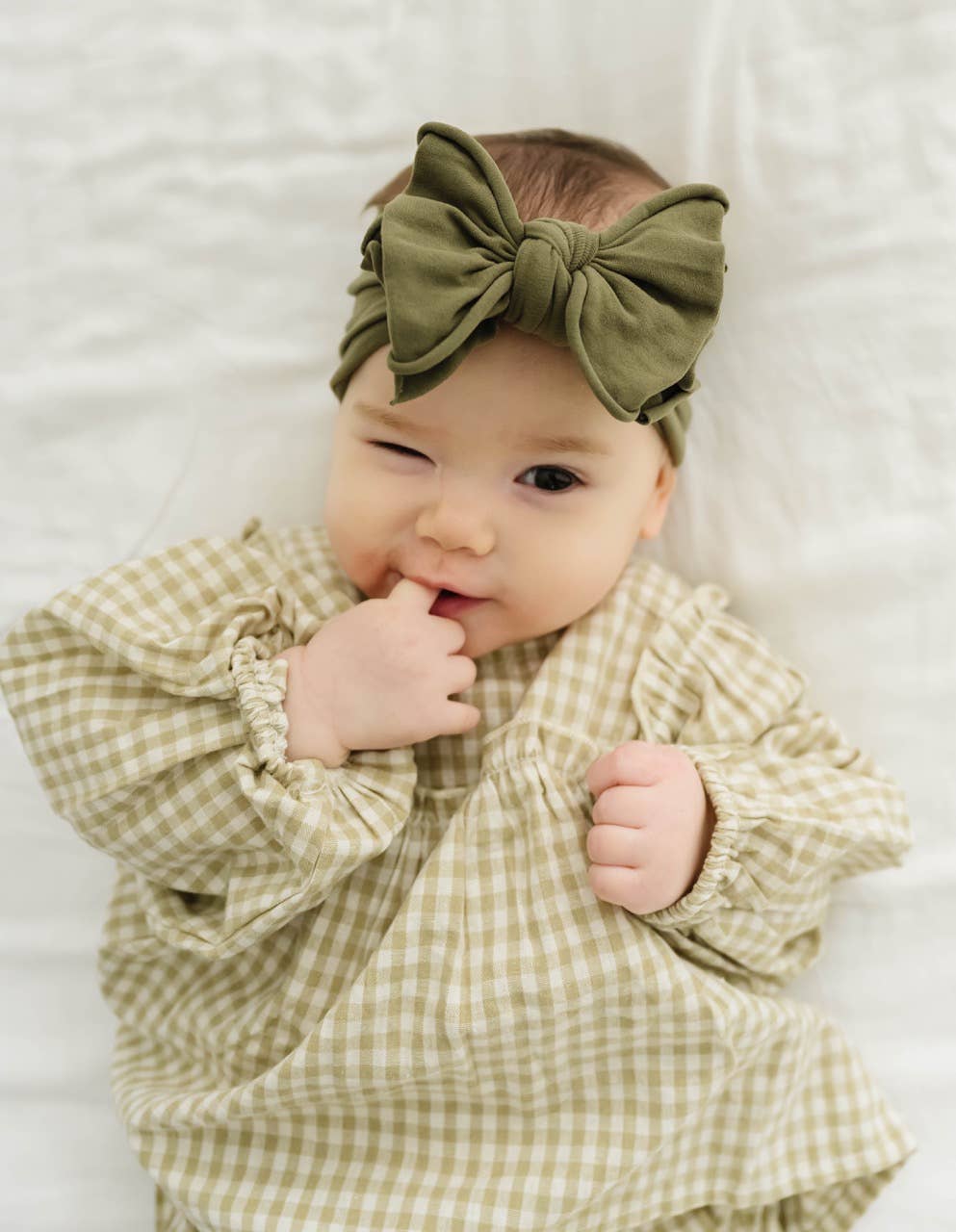 Baby Bling Bows - sage FAB-BOW-LOUS® soft nylon bow headband: Sage