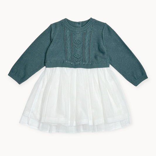 Viverano Organics - Cable Floral Sweater Knit Top & Tutu Dress