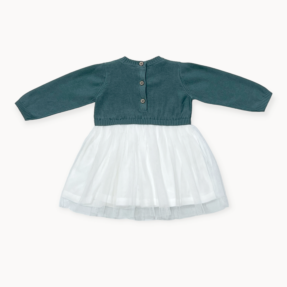 Viverano Organics - Cable Floral Sweater Knit Top & Tutu Dress