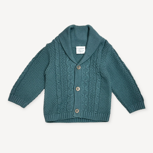 Viverano Organics - Shawl Collar Cable Knit Cardigan