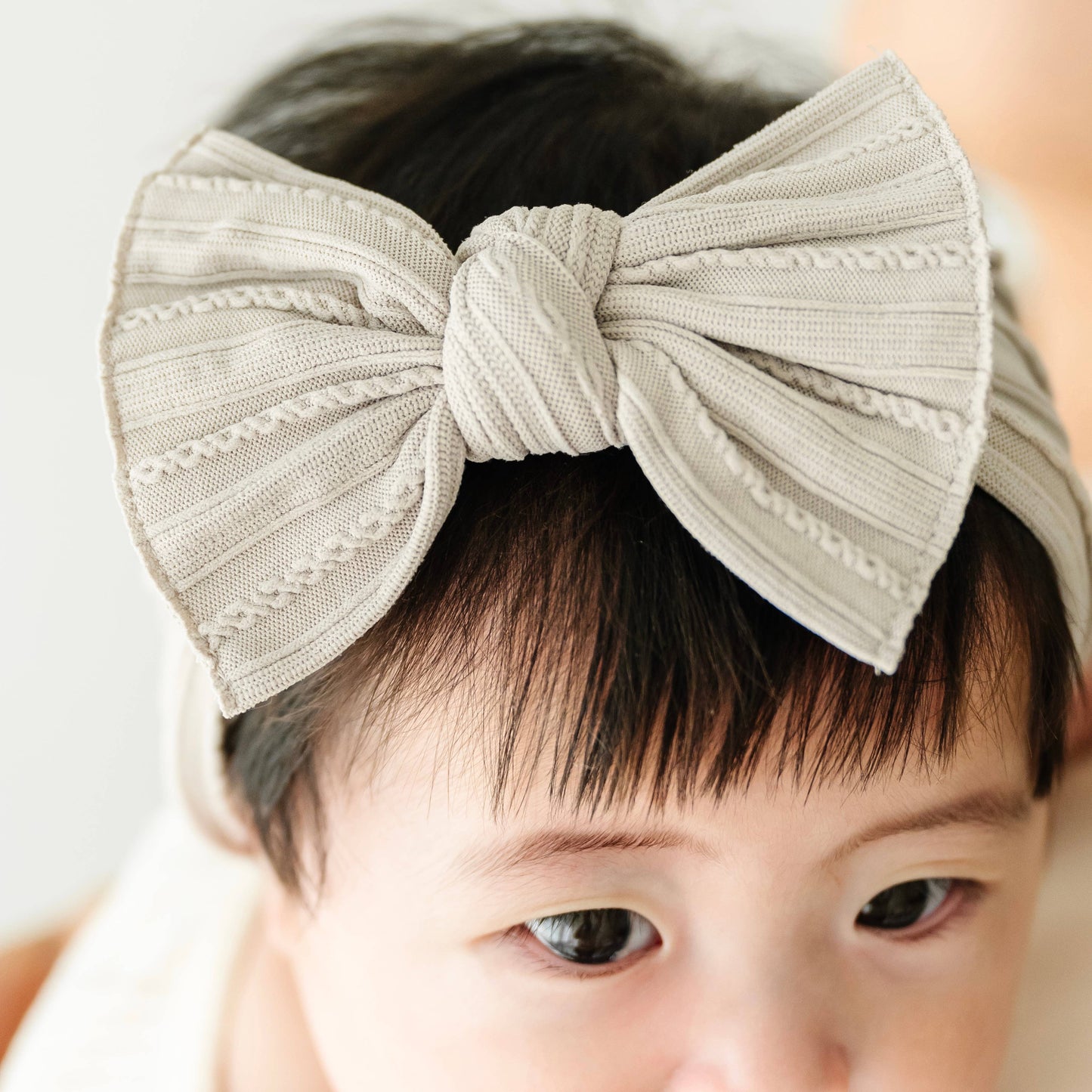 Baby Bling Bows - blush Baby Bling® Cable Knit Knot soft nylon headband