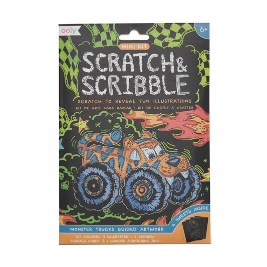 OOLY - Mini Scratch & Scribble Art Kit: Monster Truck