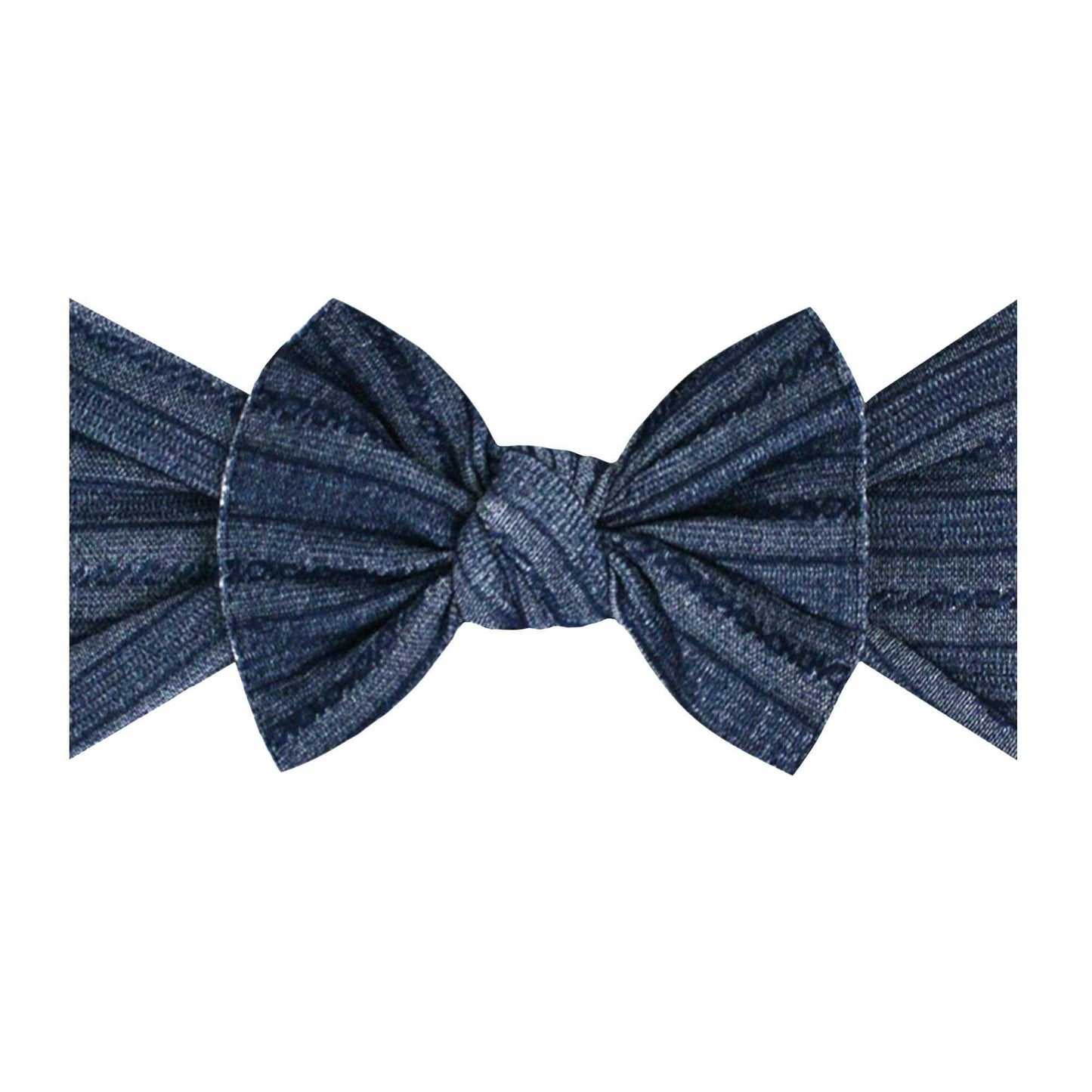 Baby Bling Bows - Denim stonewash Baby Bling® Cable Knit Knot soft nylon headband