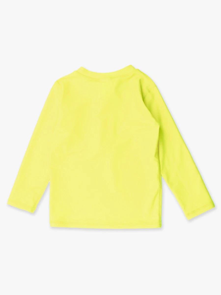 Rufflebutts - Neon Yellow Long Sleeve Zipper Rash Guard