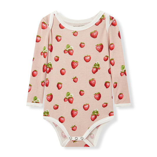 Milkbarn - Strawberry Organic Cotton LS One Piece