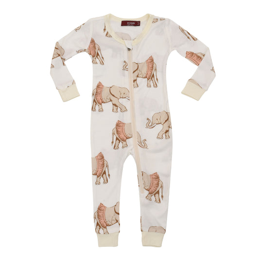 Milkbarn - Tutu Elephant Bamboo Zipper Pajama