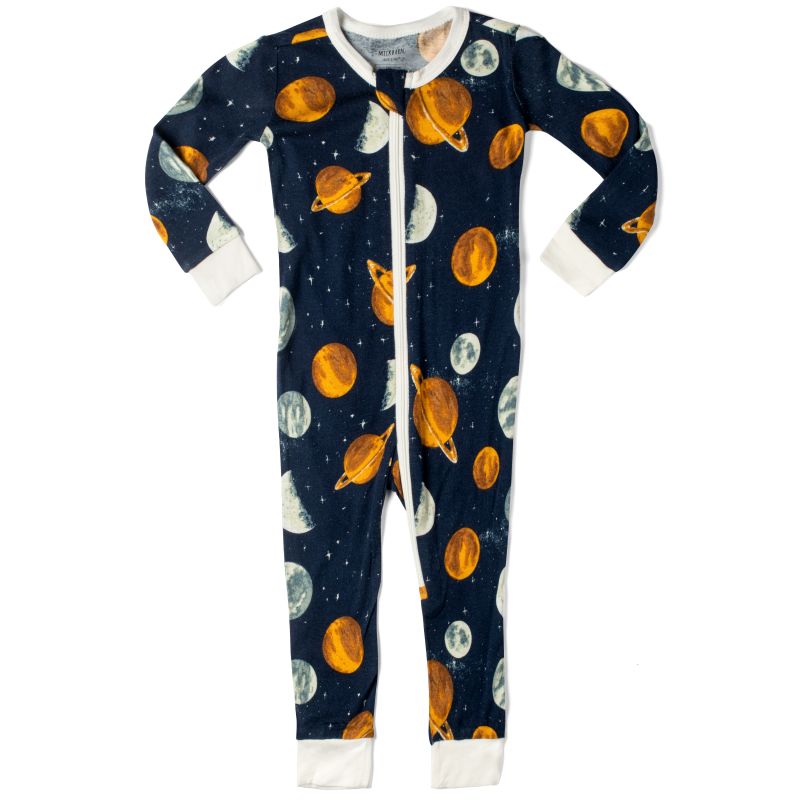 Milkbarn - Planets Bamboo Zipper Pajama