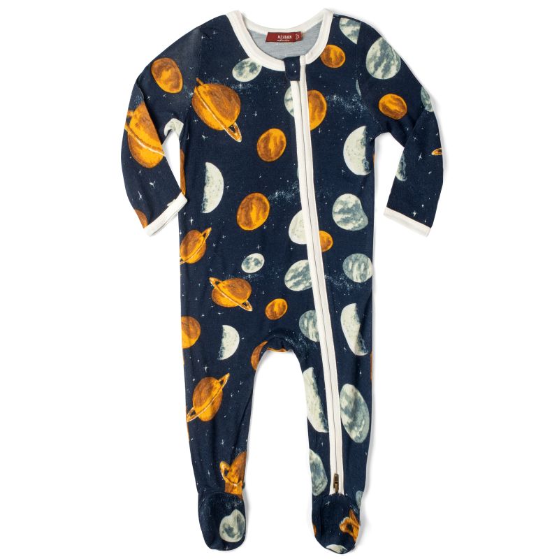 Milkbarn - Planet Bamboo Zipper Footed Romper