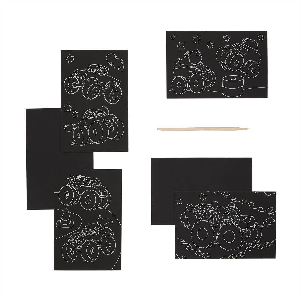 OOLY - Mini Scratch & Scribble Art Kit: Monster Truck