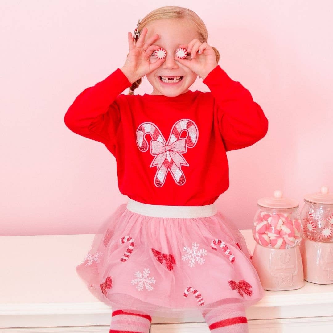 Sweet Wink - Candy Cane Patch Sweatshirt