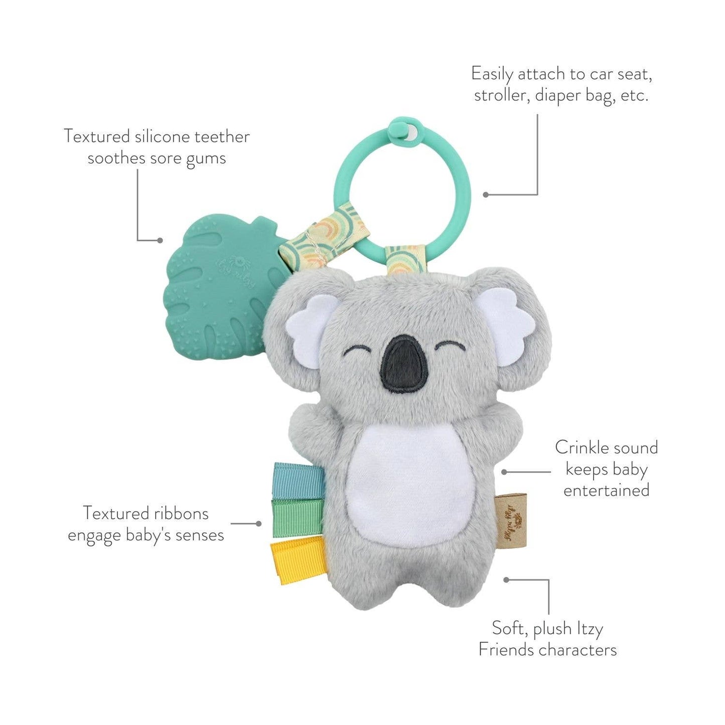 Itzy Ritzy - Holiday Itzy Pal™ Plush + Teether: Santa