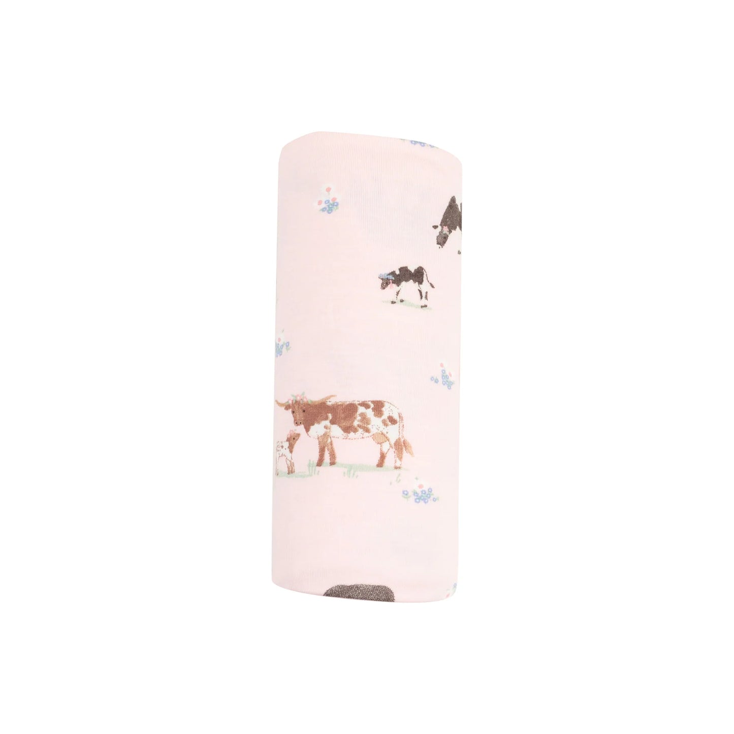 Angel Dear -Cow Families Pink - 45X45 Swaddle Blanket