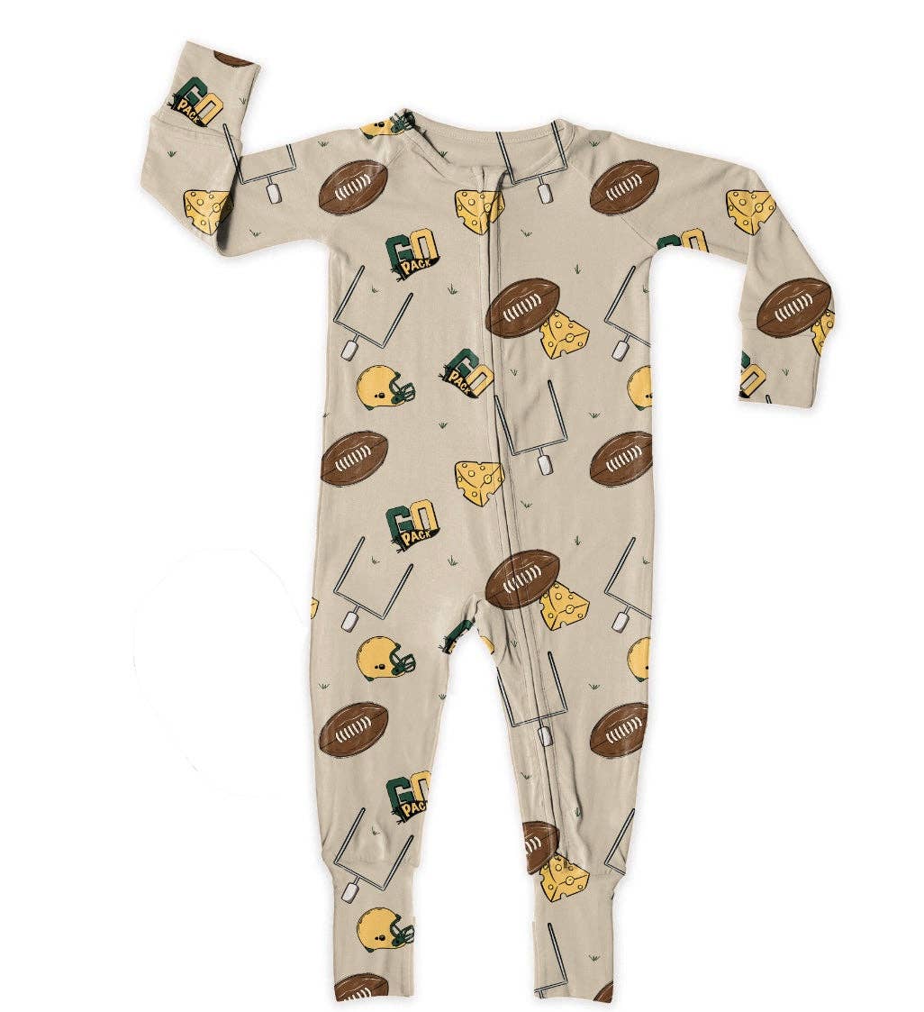 Miller & Co. - Go Pack Go Bamboo Zipper Footie, Green Bay Packers