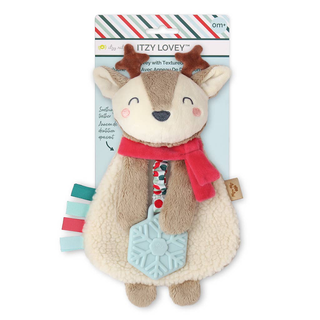 Itzy Ritzy - Holiday Itzy Lovey™ Plush + Teether Toy: Reindeer