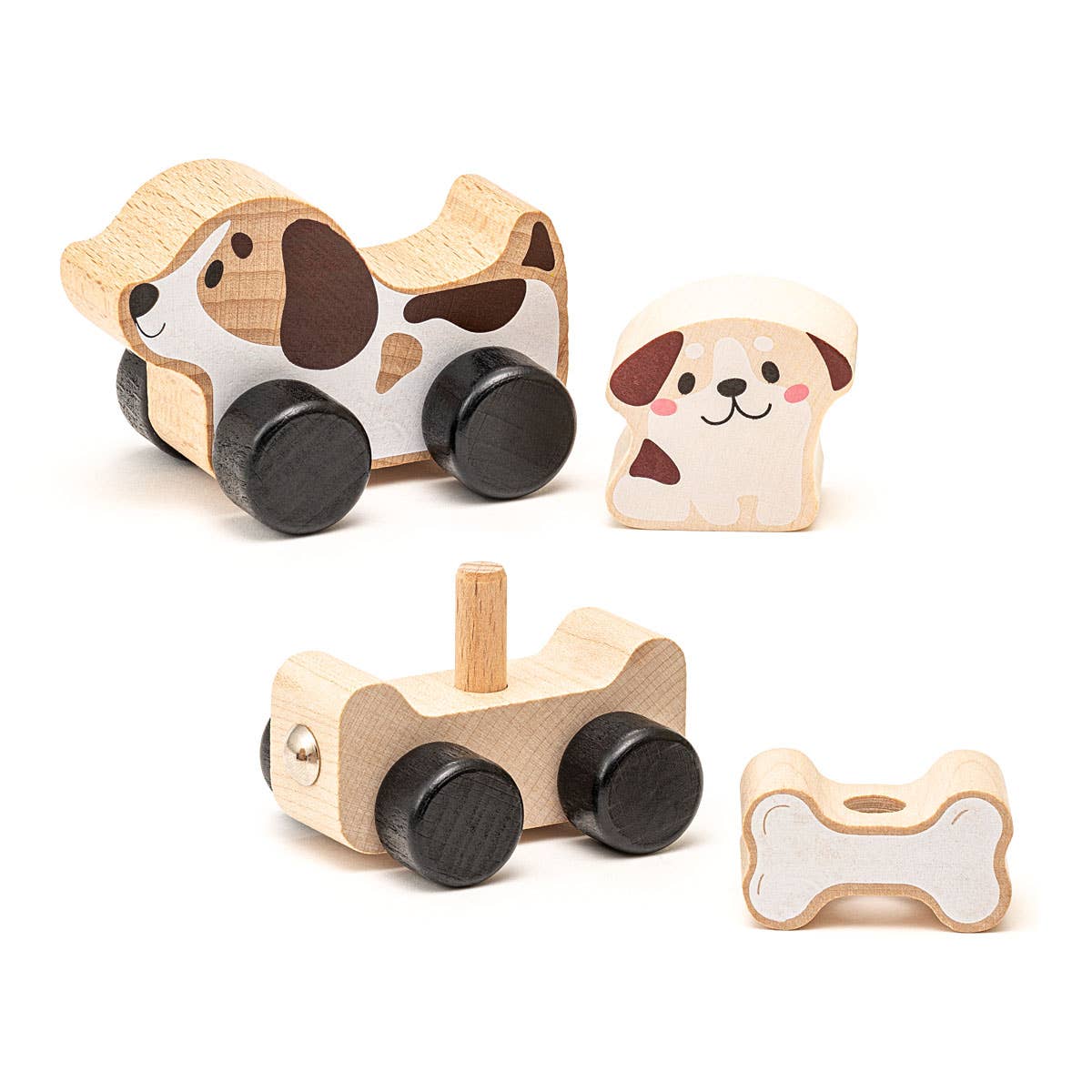 Toysmith - Cubika Wooden Toy Clever Puppies