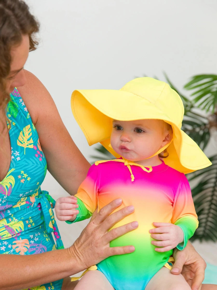 RuffleButts + RuggedButts - Neon Yellow Sun Protective Hat