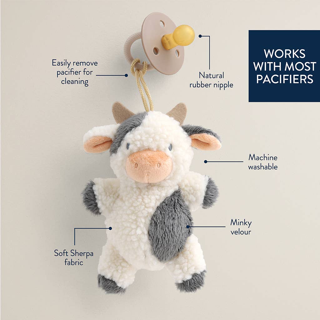 Itzy Ritzy -Bitzy Pal Natural Rubber Pacifier & Stuffed Animal: Cow