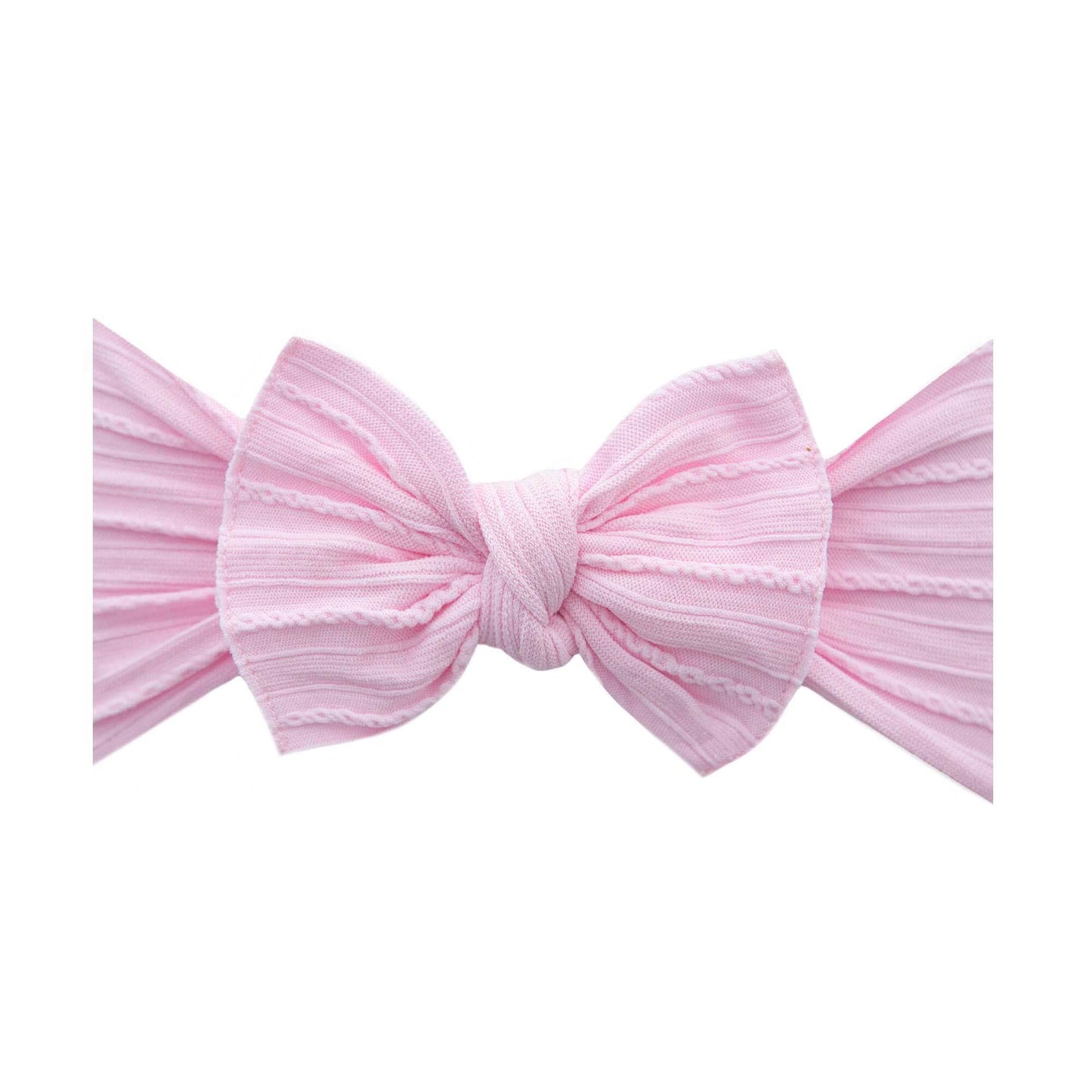 Baby Bling Bows - Pink Baby Bling® Cable Knit Knot soft nylon headband