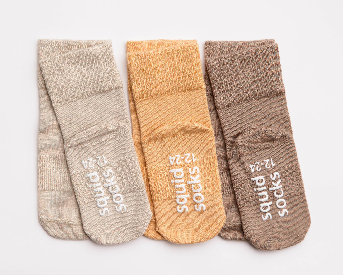 squid socks - Caramel - Toffee, Butterscotch, Coffee Non-Slip Baby Socks