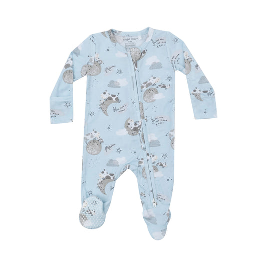 Angel Dear - I Love You To The Moon Cows - 2 Way Zipper Footie