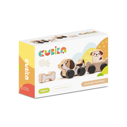 Toysmith - Cubika Wooden Toy Clever Puppies