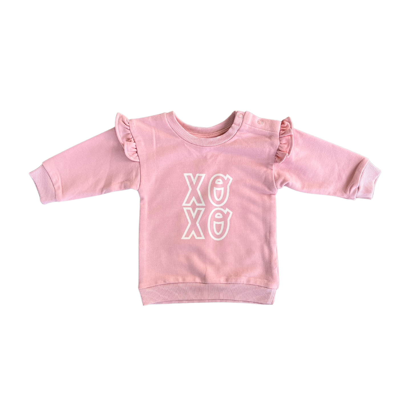 babysprouts clothing company - Girl's Ruffle Sweatshirt: XOXO