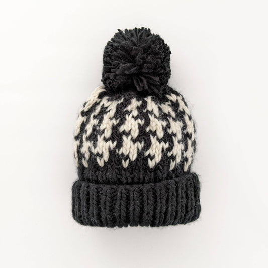 Huggalugs - Houndstooth Hand Knit Beanie Hat