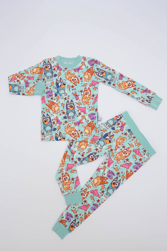 CEDDY & RIA - Bluey Heeler Lightning Bamboo 2 Piece Set Pjs