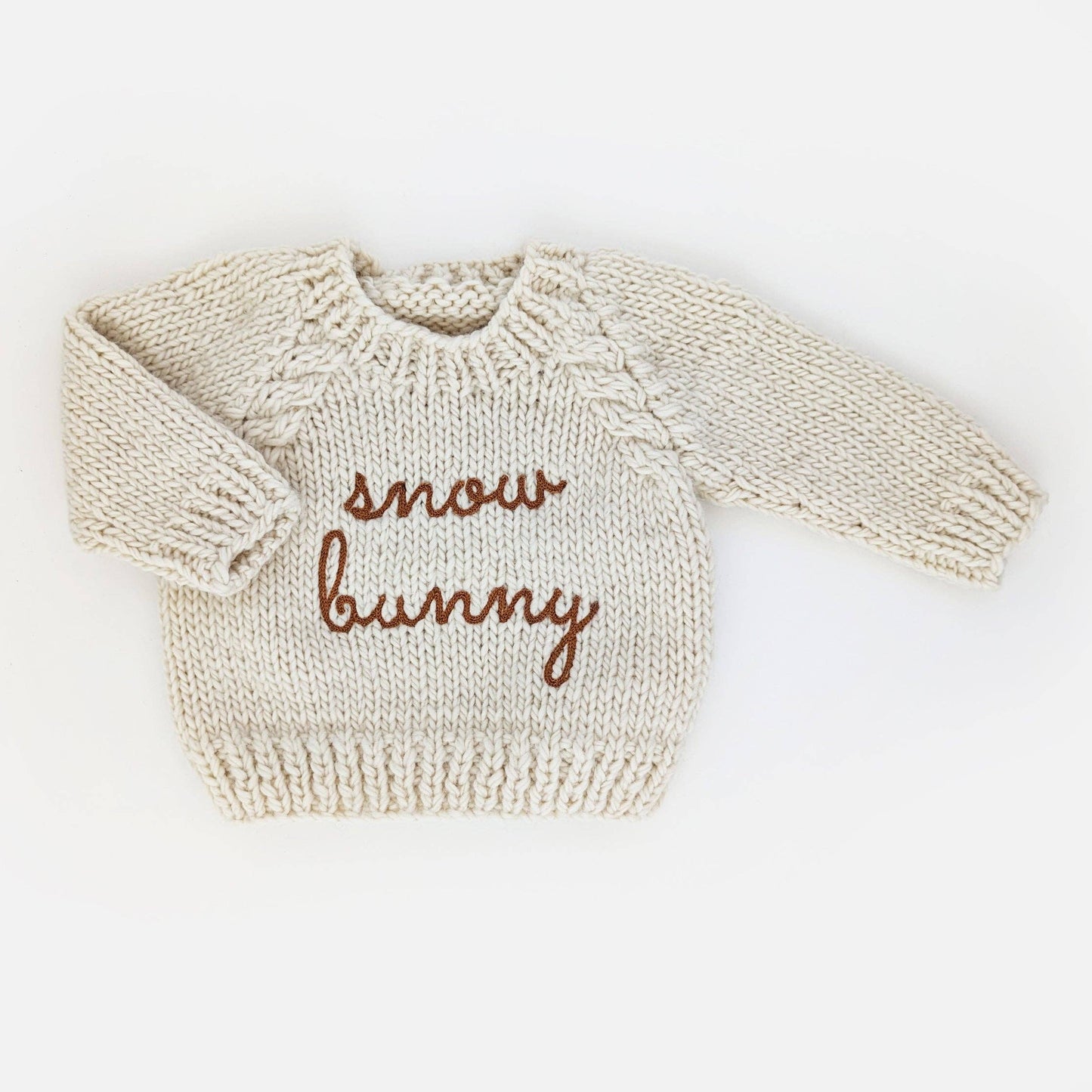 Huggalugs - Snow Bunny Pecan Crew Neck Sweater