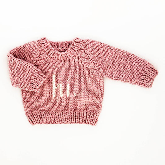 Huggalugs - Hi. Rosy Crew Neck Knit Sweater