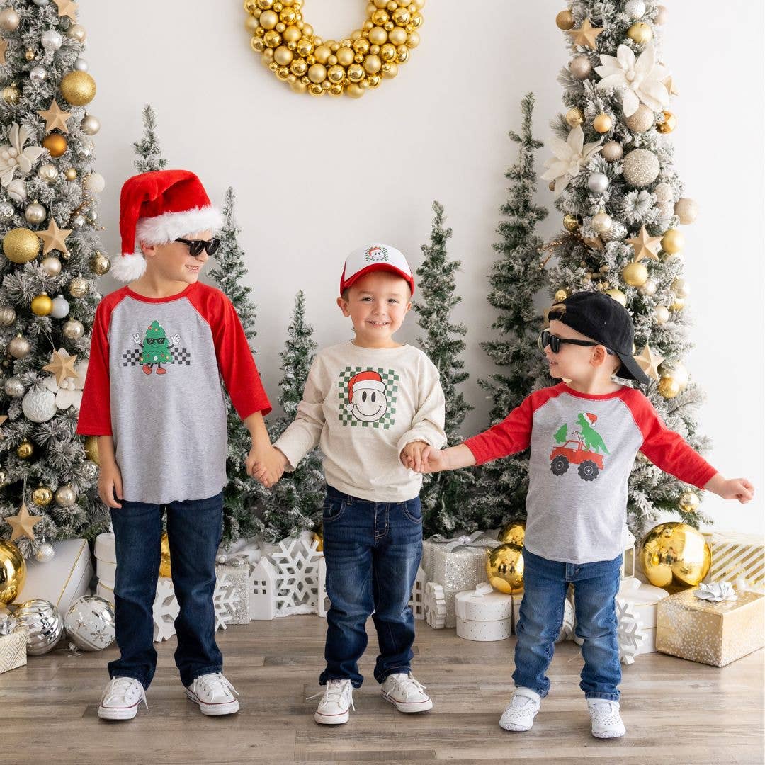 Sweet Wink - Christmas Tree Dude 3/4 Sleeve Shirt - Kids Holiday Tee