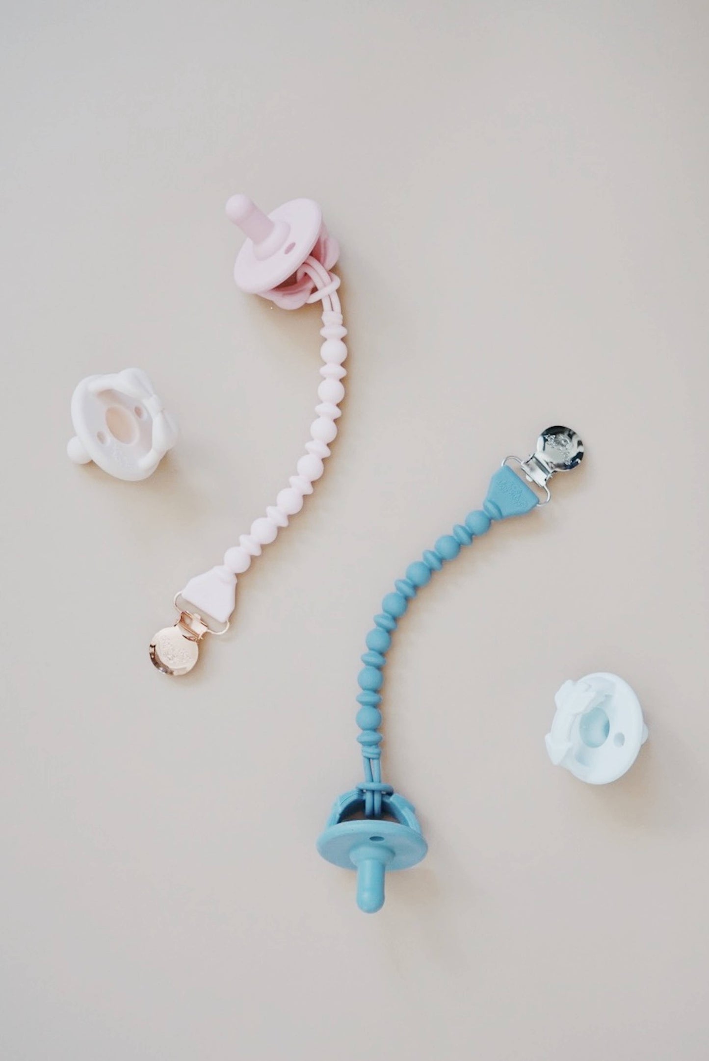 Itzy Ritzy - Sweetie Strap™ Silicone One-Piece Pacifier Clips: Buttercream