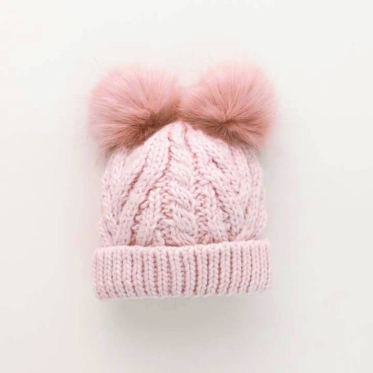 Huggalugs - Blush Pink Fluffer Beanie Hat