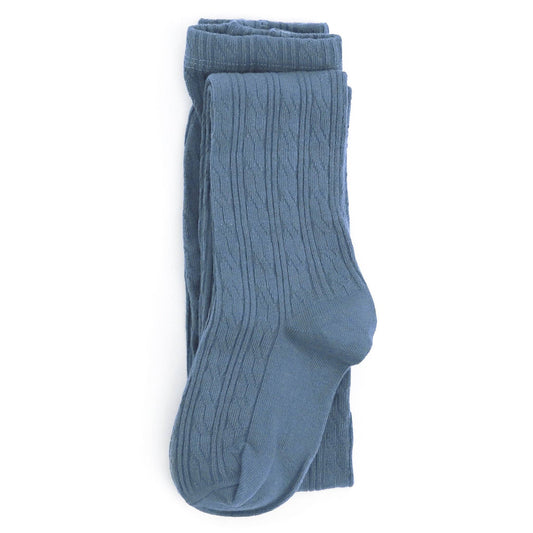 Little Stocking Co. - Denim Cable Knit Tights