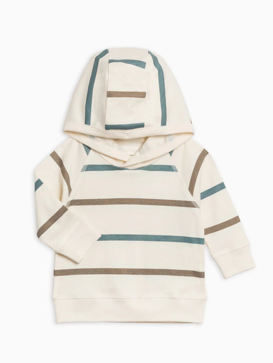 Colored Organics - Madison Hooded Pullover/Cruz Jogger - Max Stripe / Teal+Taupe