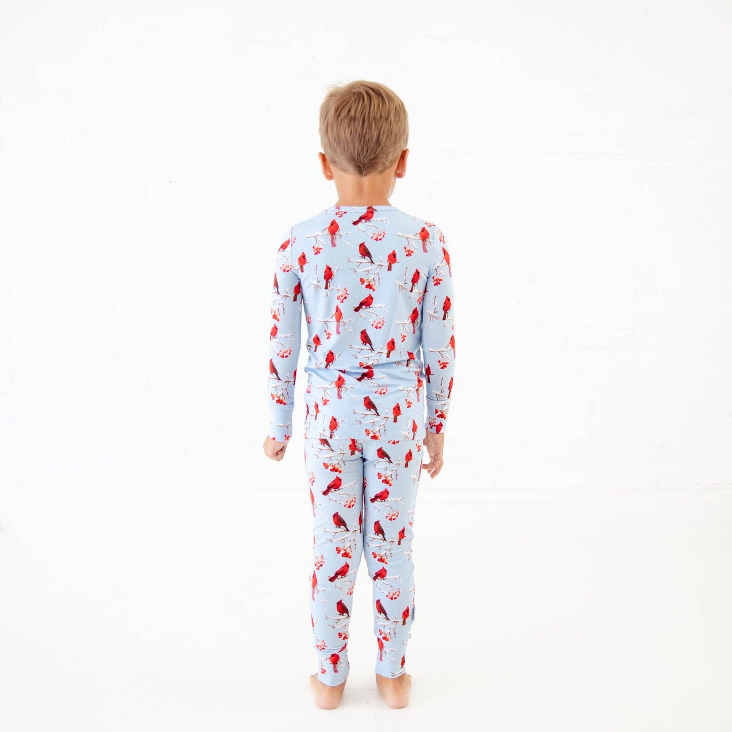 Dreamiere - Love From Above Winter Cardinal Bamboo Two Piece Kids Pajamas Set