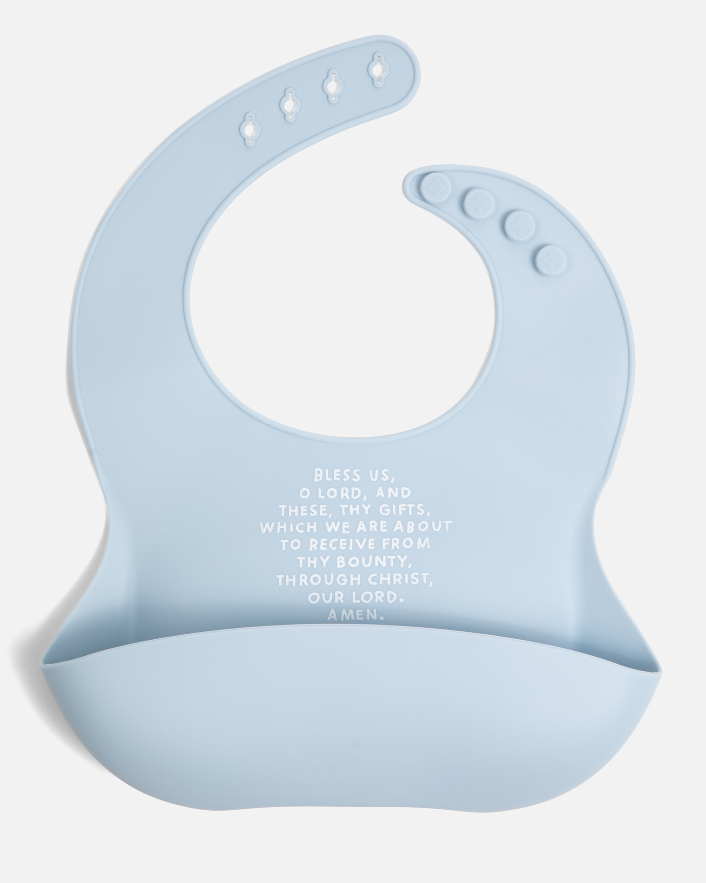 Be A Heart - Meal Blessing Silicone Bib: Powder Blue