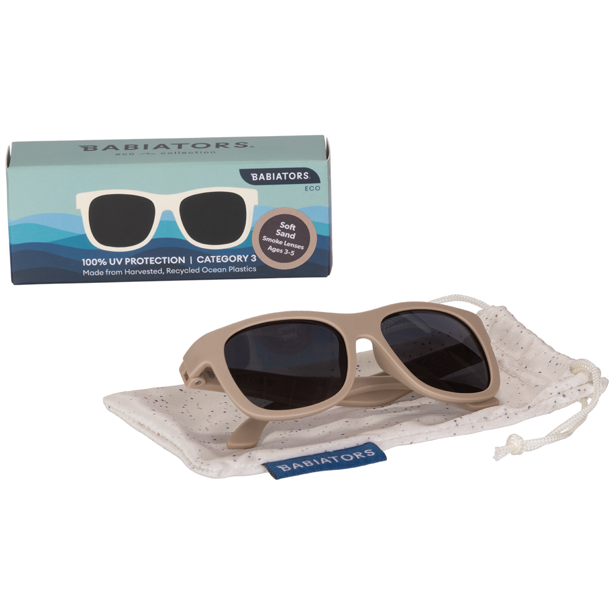 Babiators - Kids Eco Collection: Navigator Sunglasses in Soft Sand