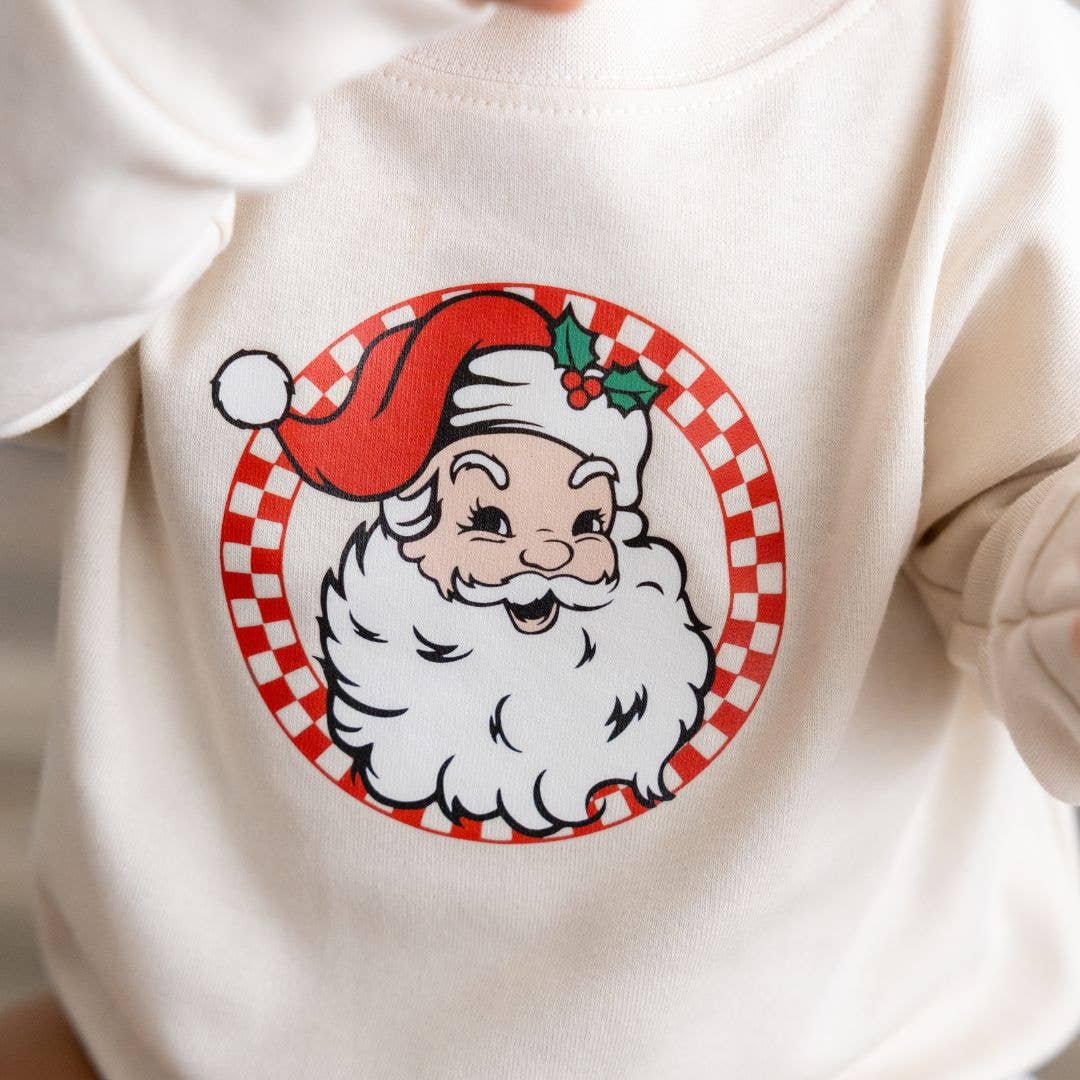 Sweet Wink - Retro Santa Christmas Long Sleeve Romper