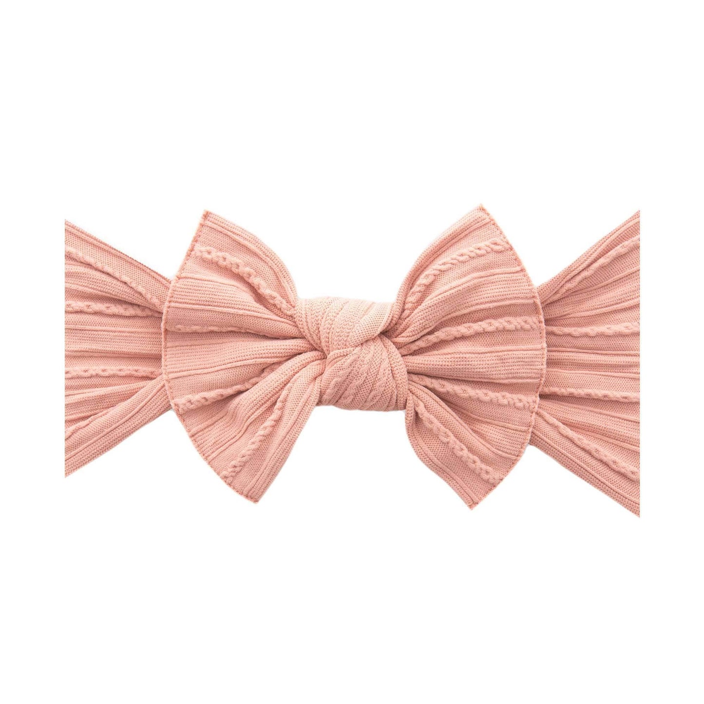 Baby Bling Bows - Pink Baby Bling® Cable Knit Knot soft nylon headband