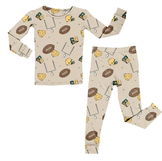 Miller & Co. - Go Pack Go Bamboo Two Piece Pajama Set Green Bay Packers