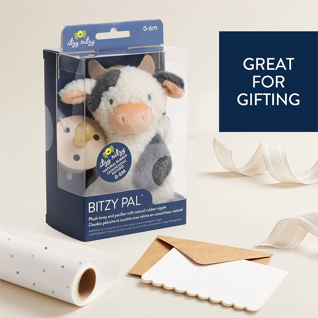 Itzy Ritzy -Bitzy Pal Natural Rubber Pacifier & Stuffed Animal: Cow