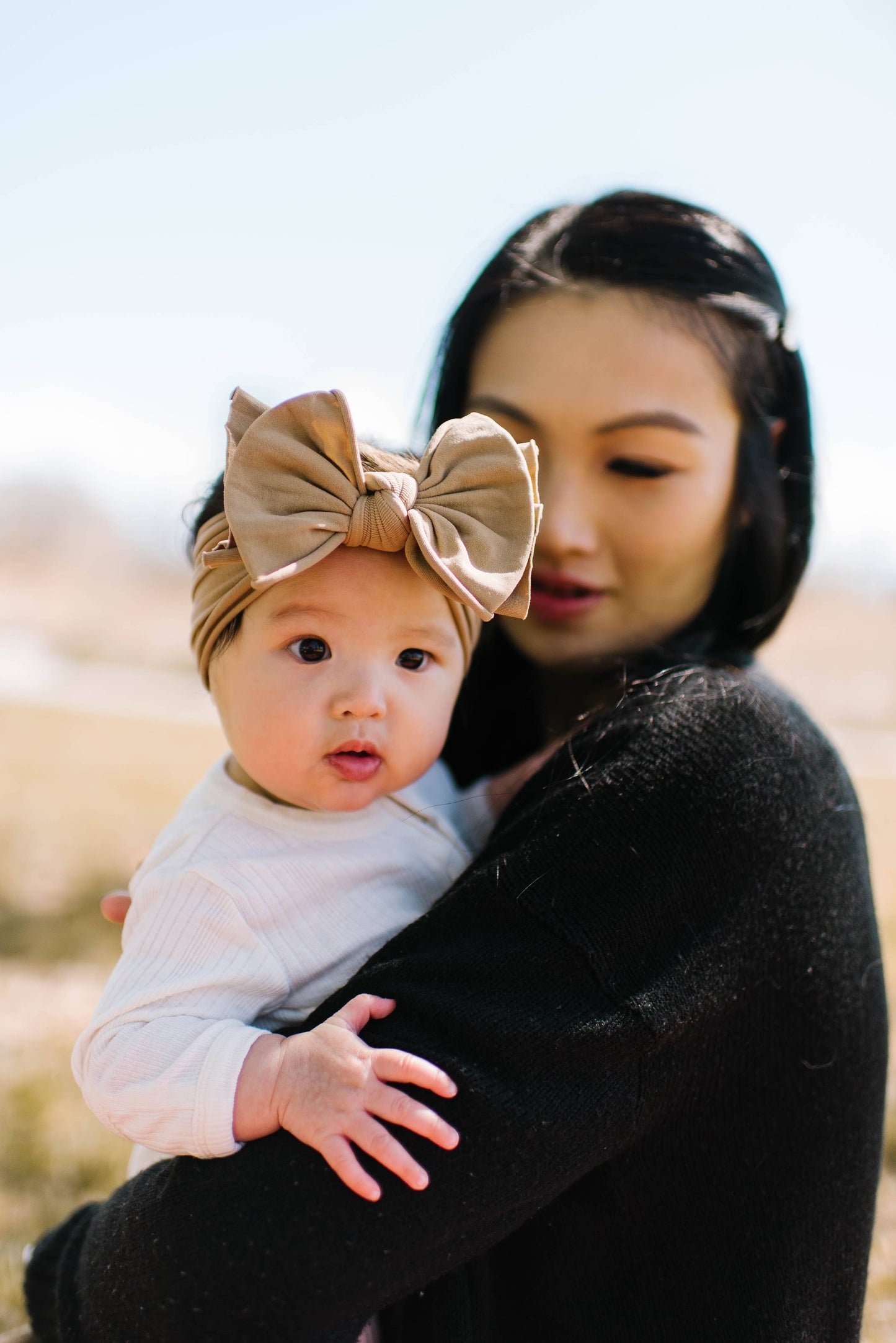 Baby Bling Bows - dusty blue FAB-BOW-LOUS® soft nylon bow headband