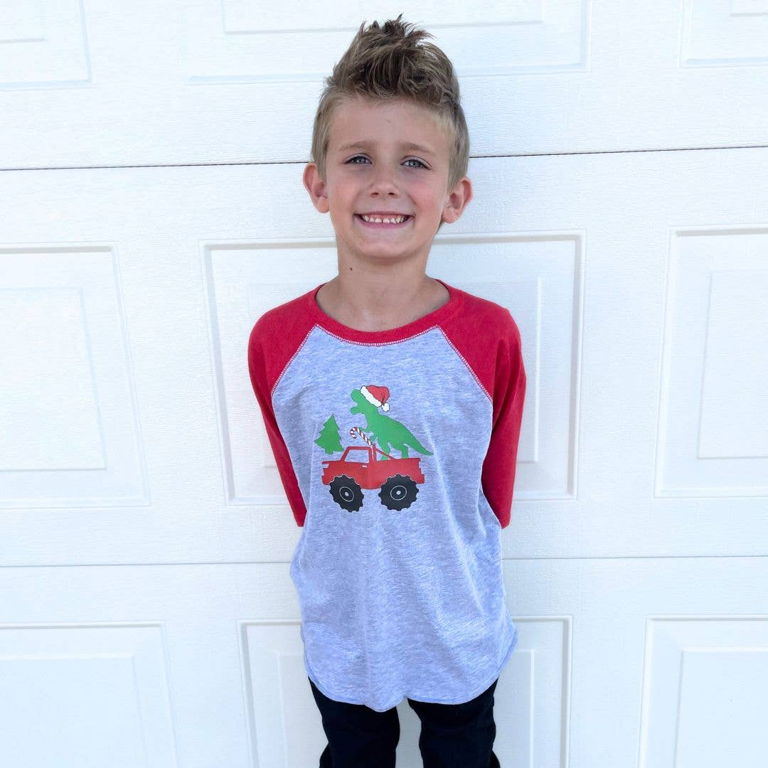 Sweet Wink - Christmas Tree Dude 3/4 Sleeve Shirt - Kids Holiday Tee